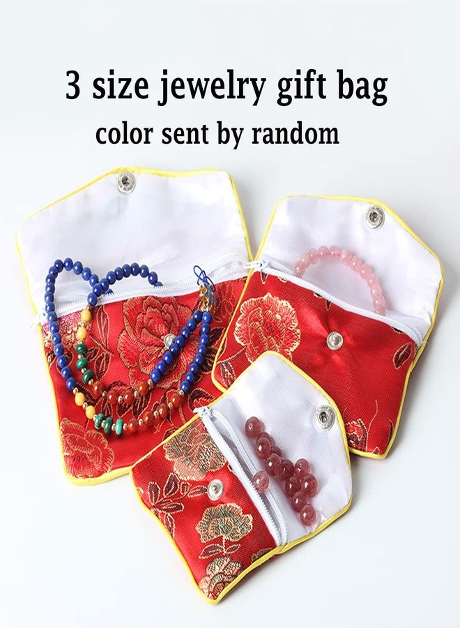 Baitaihem 9 Pack Jewelry Purse Pouch Gift Bags Chinese Silk Style Brocade Embroidered Bag,Multiple Colors(Small&Medium&Large) - Image 5